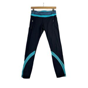 Lululemon Run Inspired‎ Leggings size 6 Black/Blue